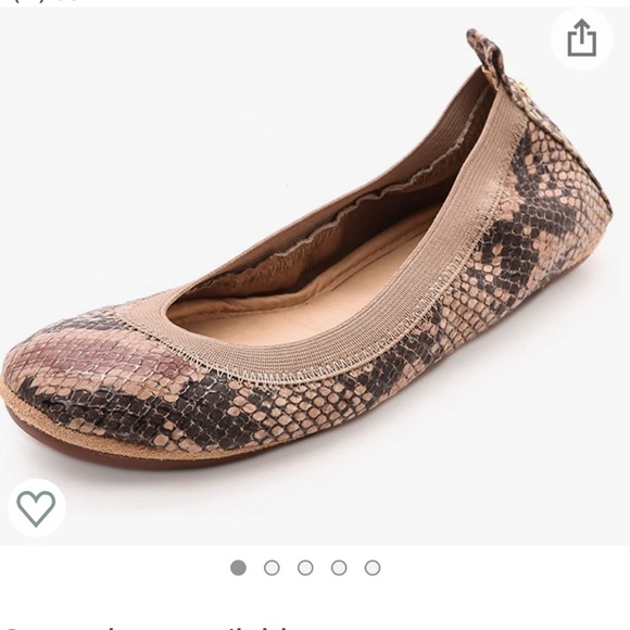 Yosi Samra Samara Printed Snake Flats, Beige, 8